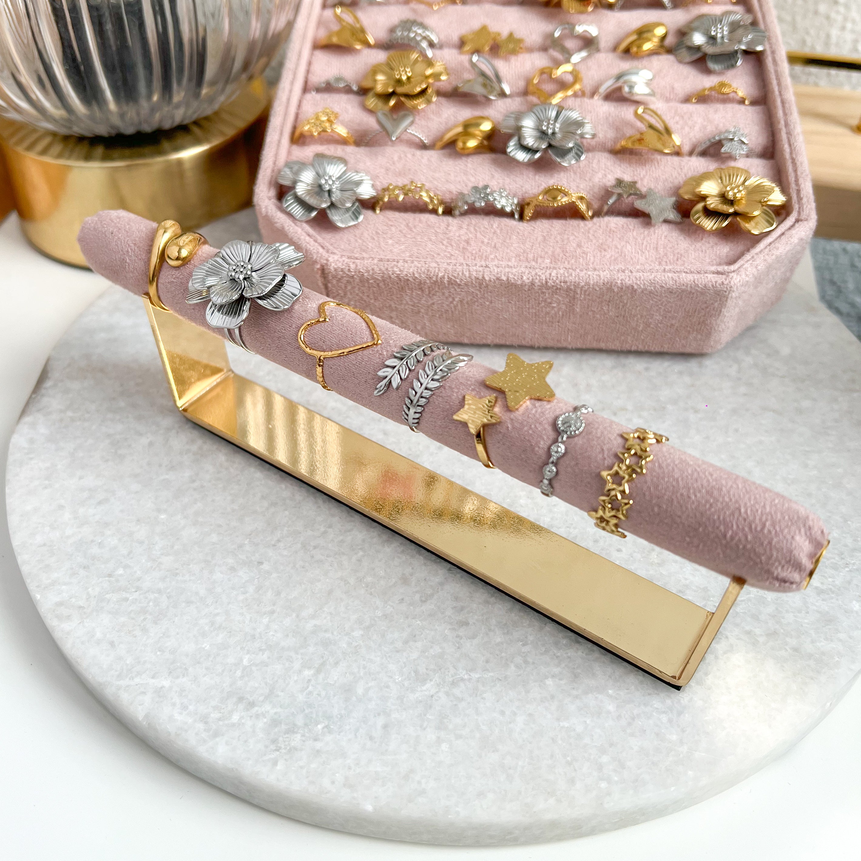 ringen display - roze