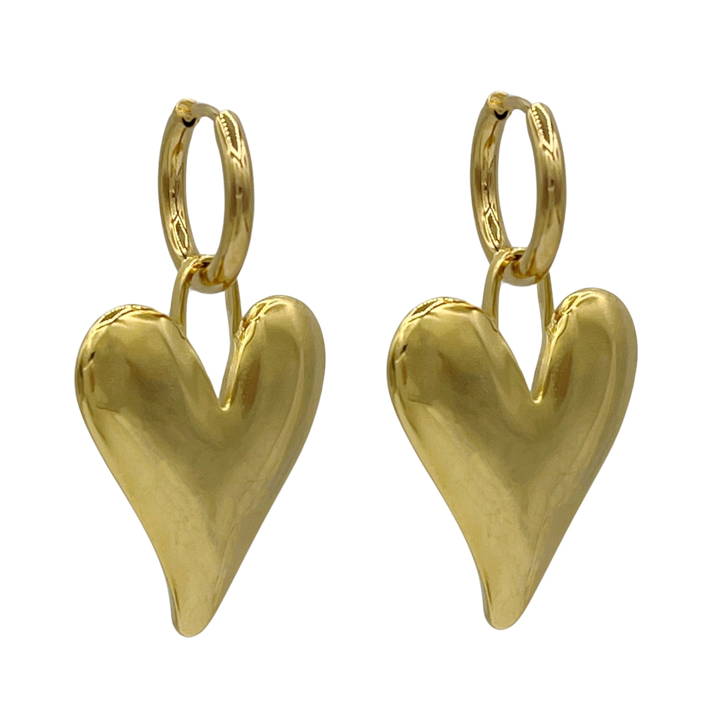 big heart oorbellen - goud