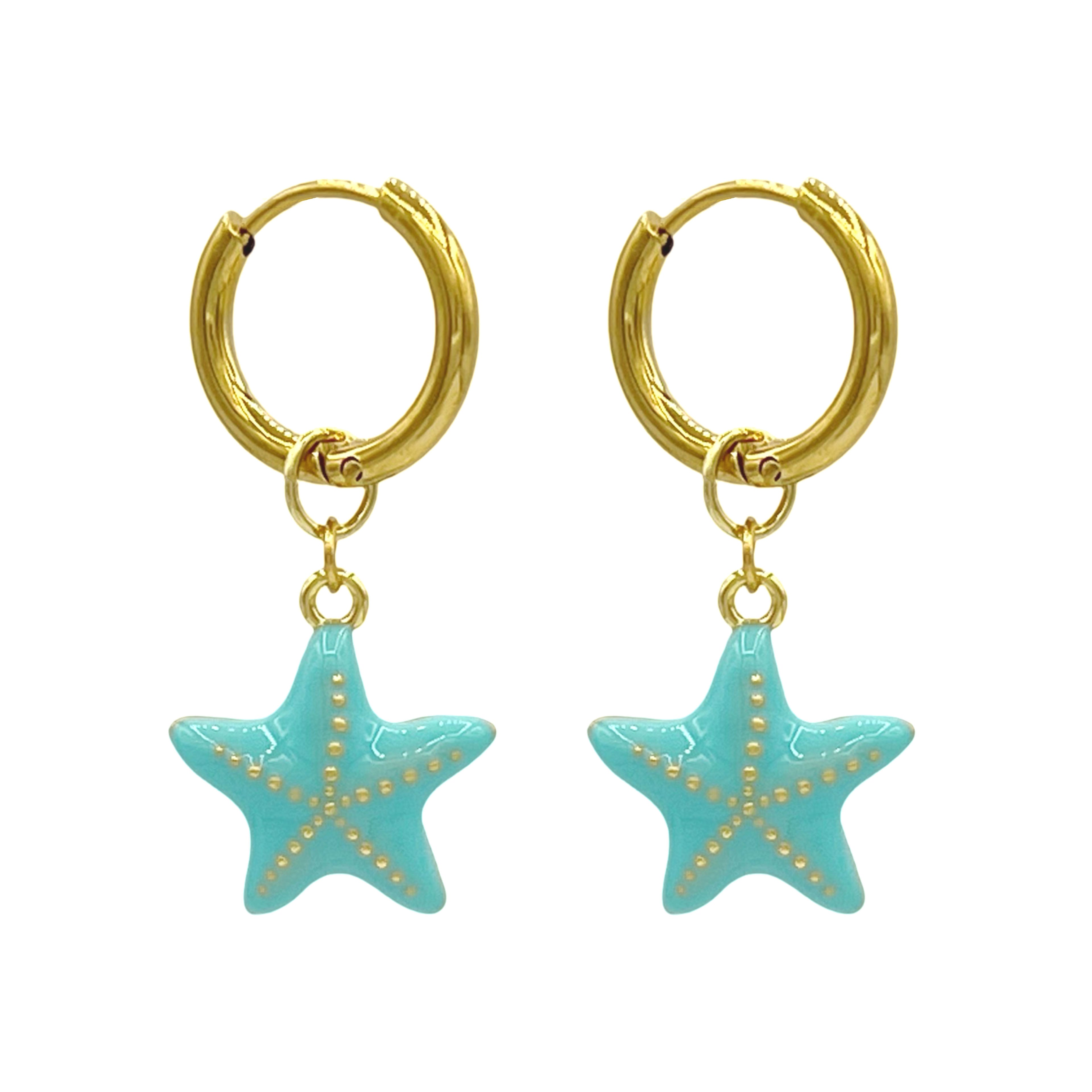 turquoise summer oorbellen