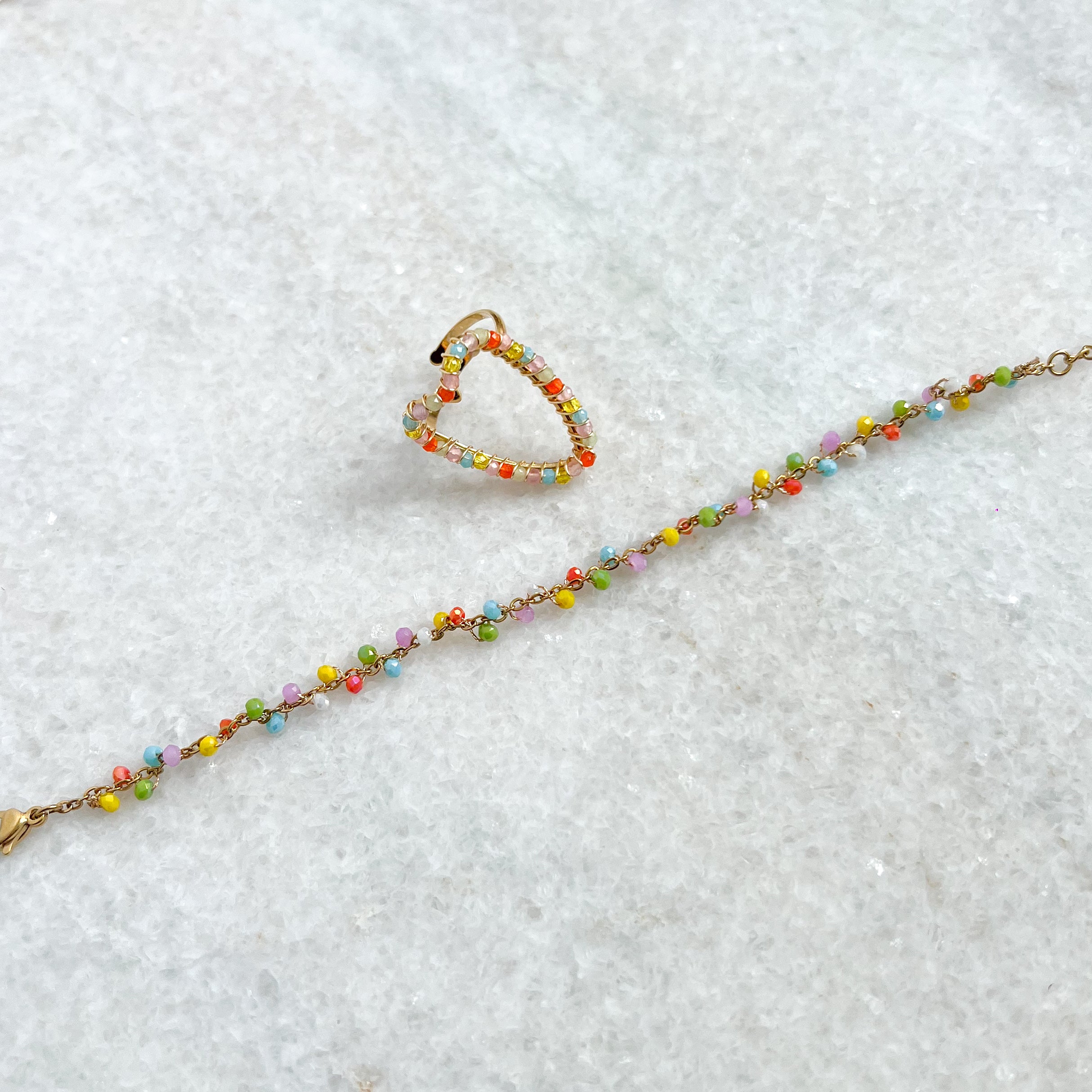 colorful heart ring