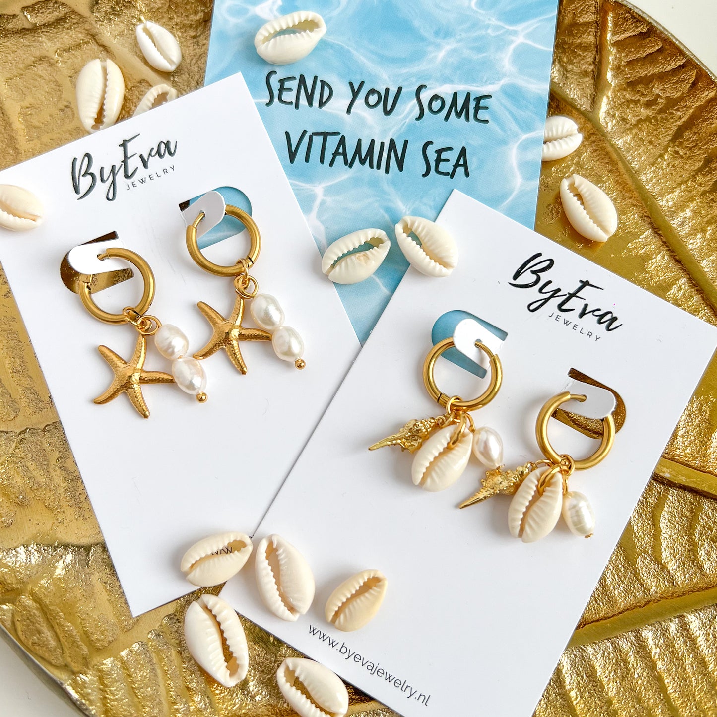 we shell sea oorbellen - goud