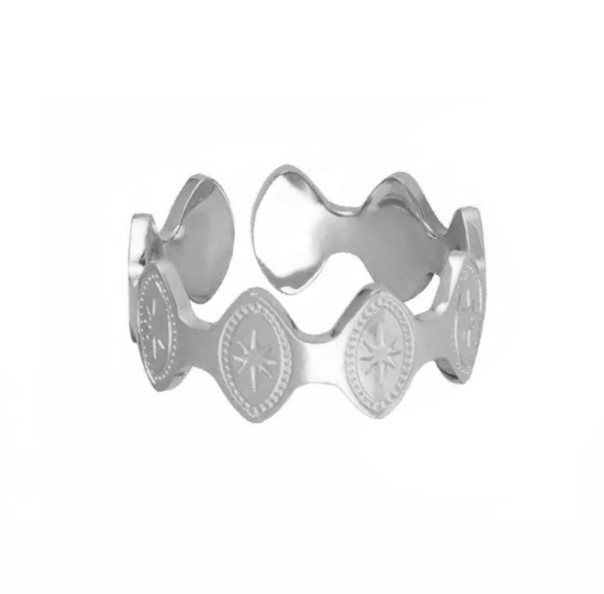 star plates ring - zilver