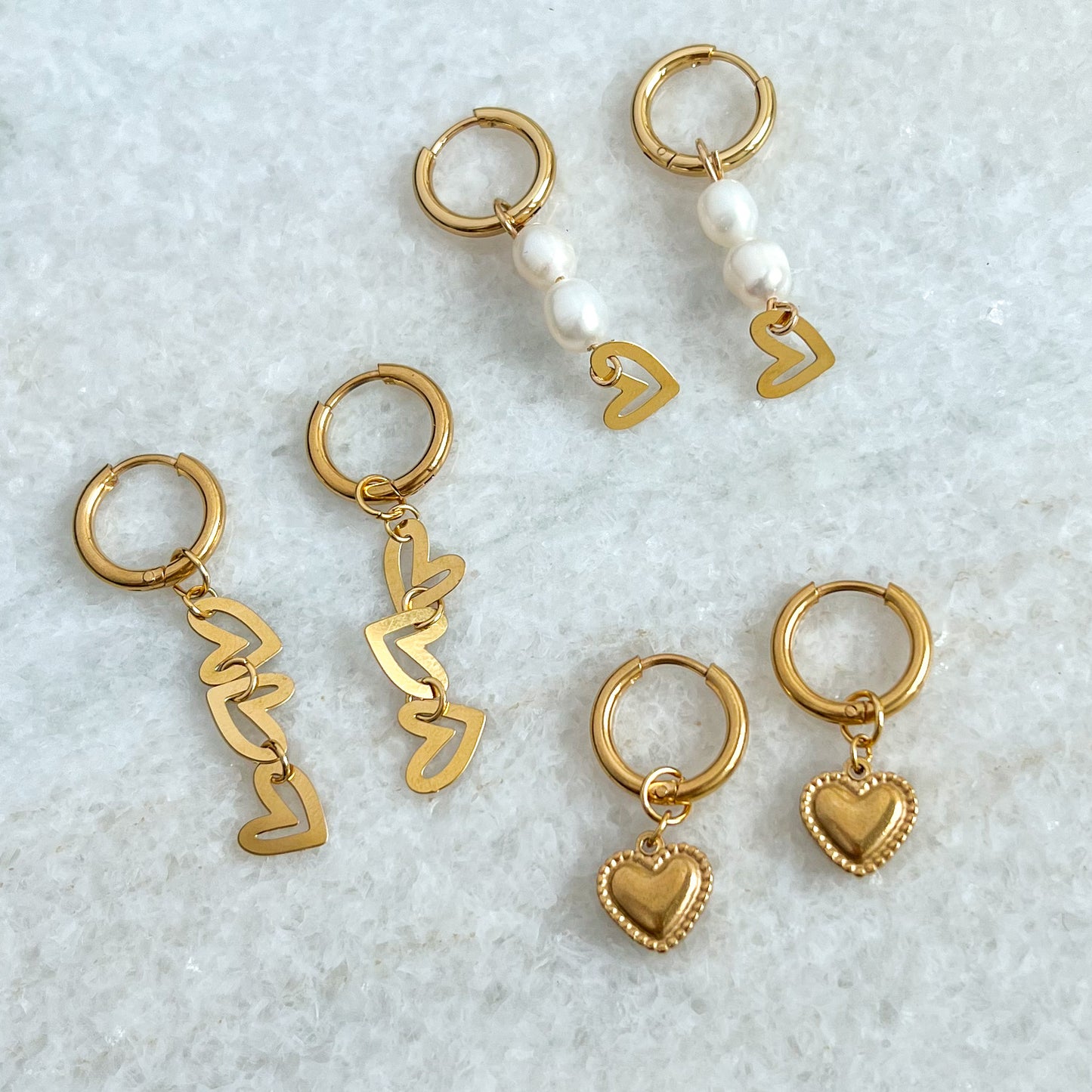 elegant love oorbellen - goud