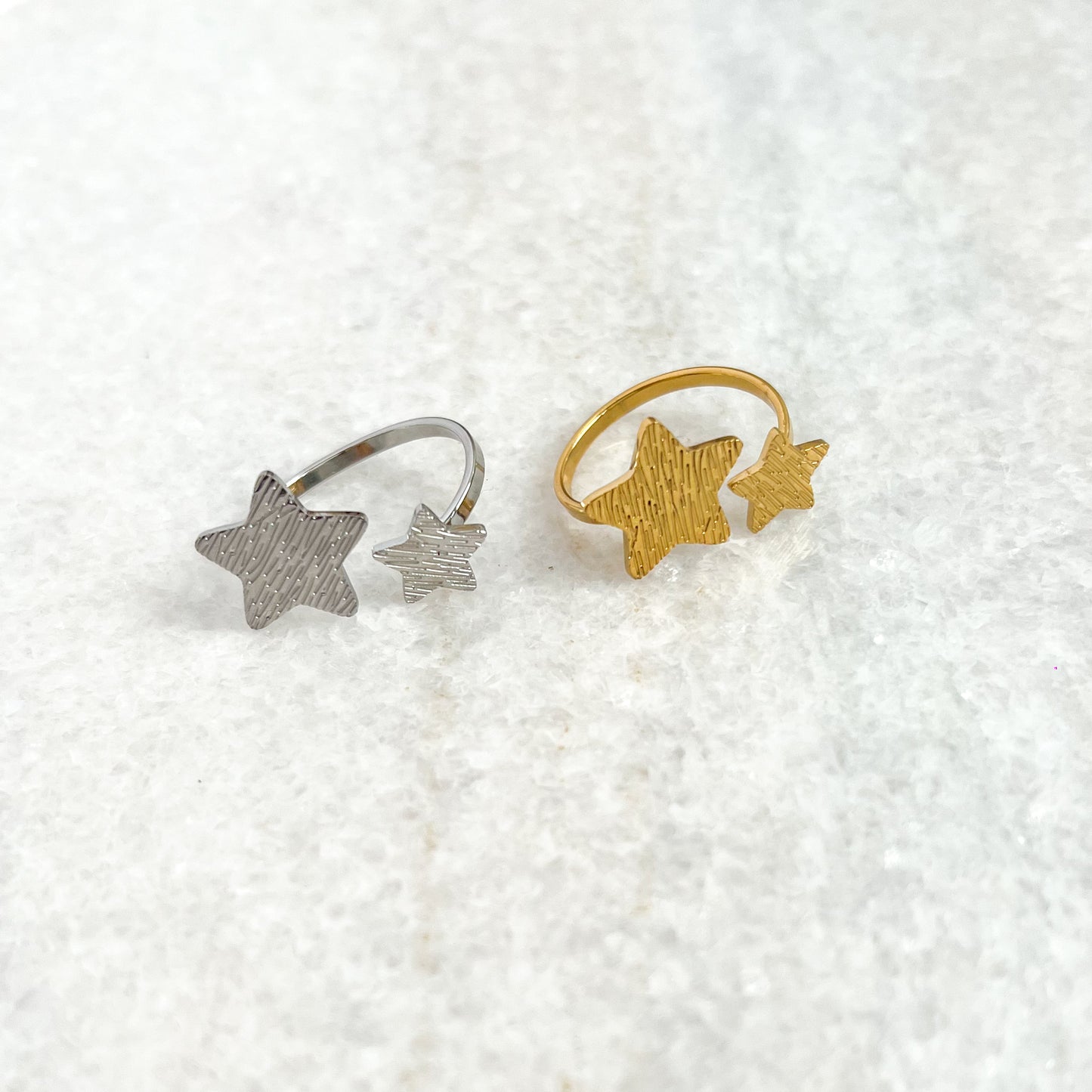double star ring - goud