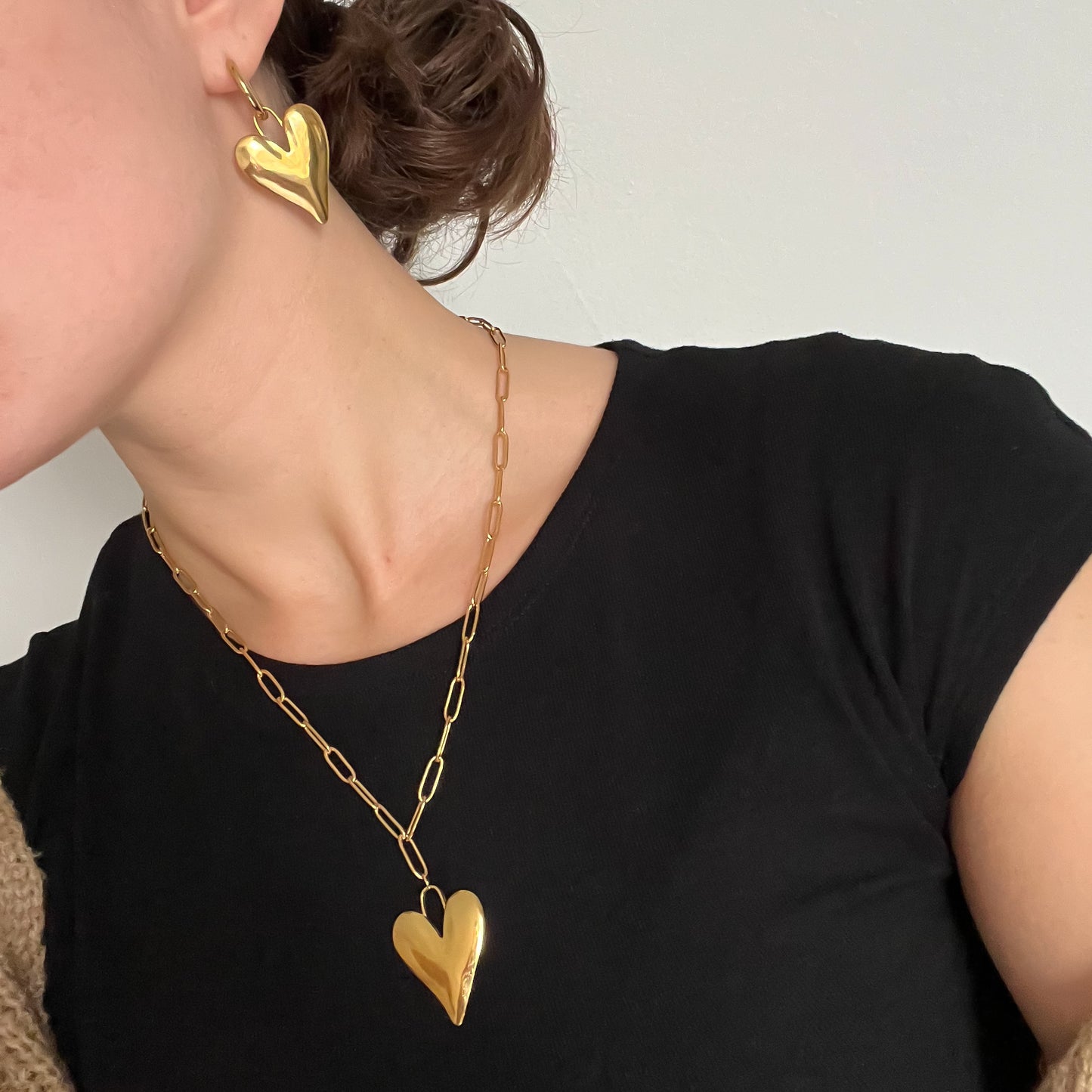 big heart ketting - goud