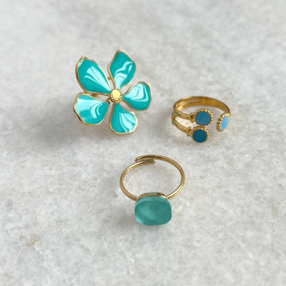 turquoise flower ring