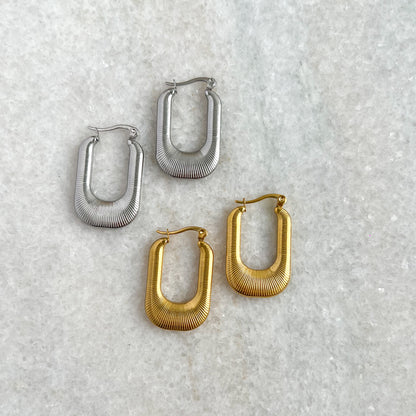 textured rectangle hoops