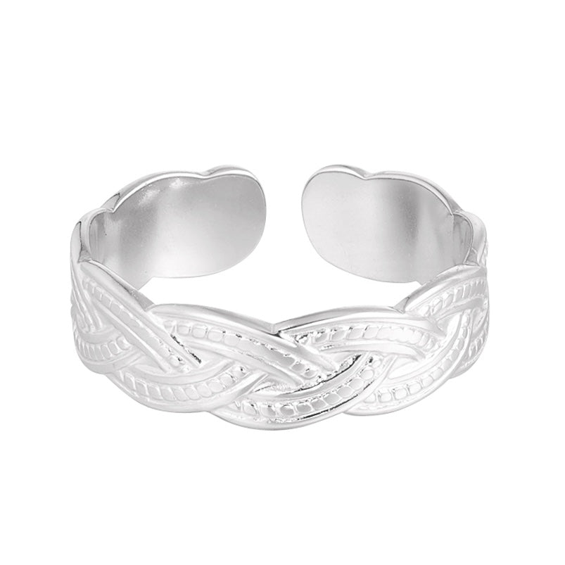 #18 braided ring - zilver
