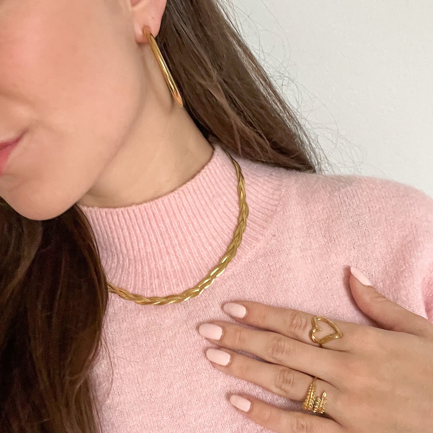 braided chain ketting - goud