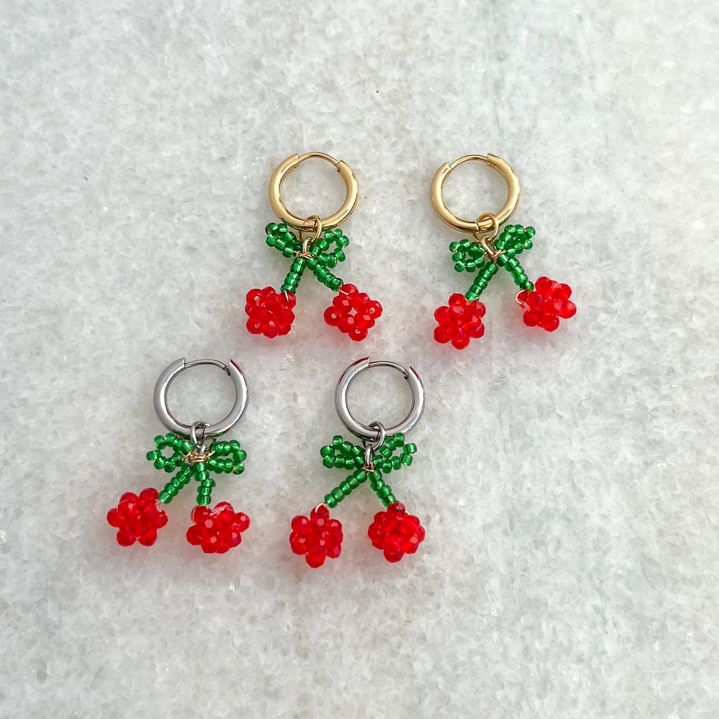 cherry oorbellen - zilver