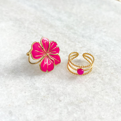 fuchsia flower ring
