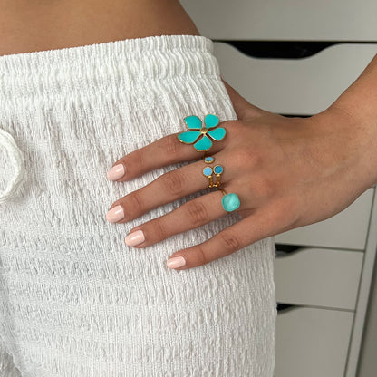 turquoise flower ring