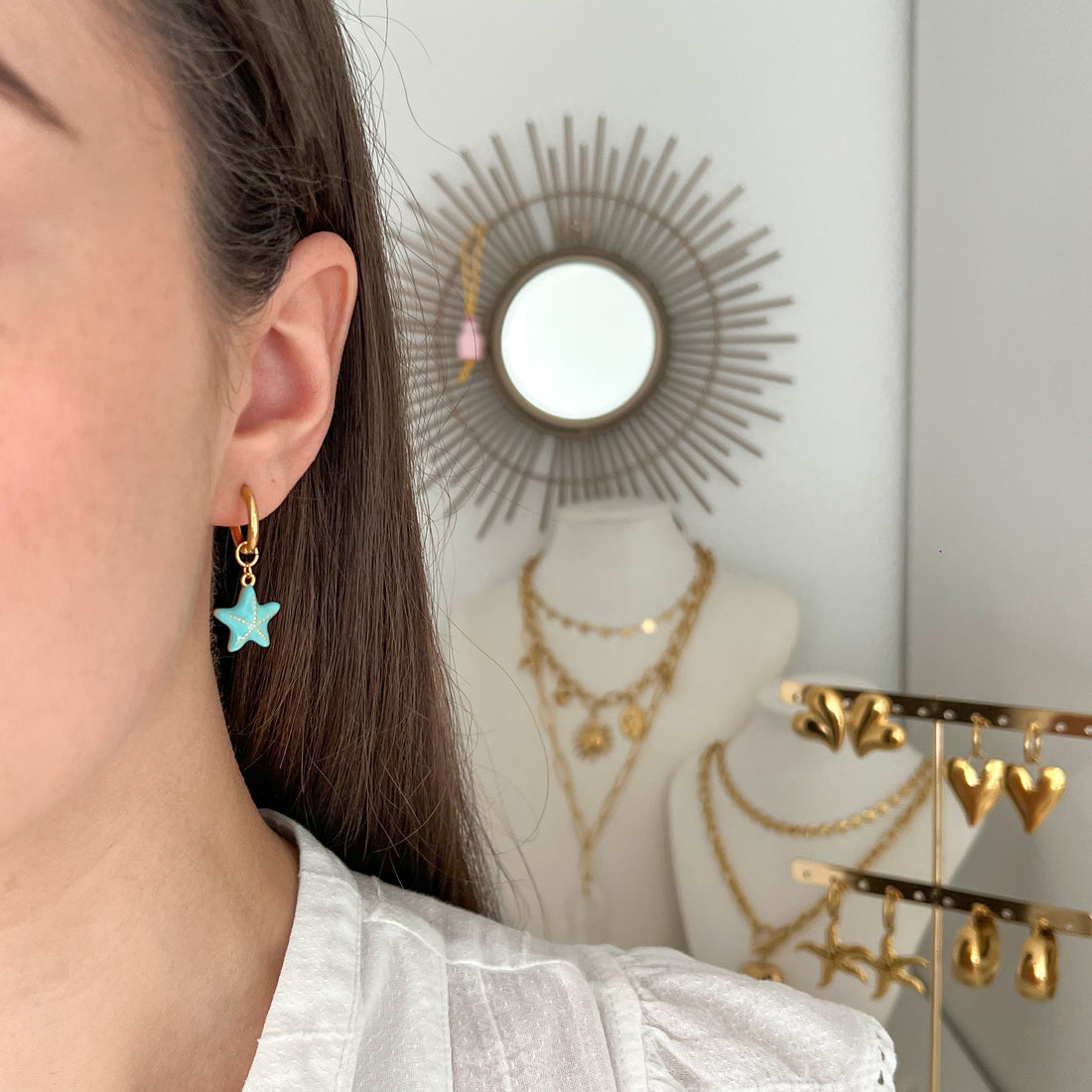 turquoise summer oorbellen