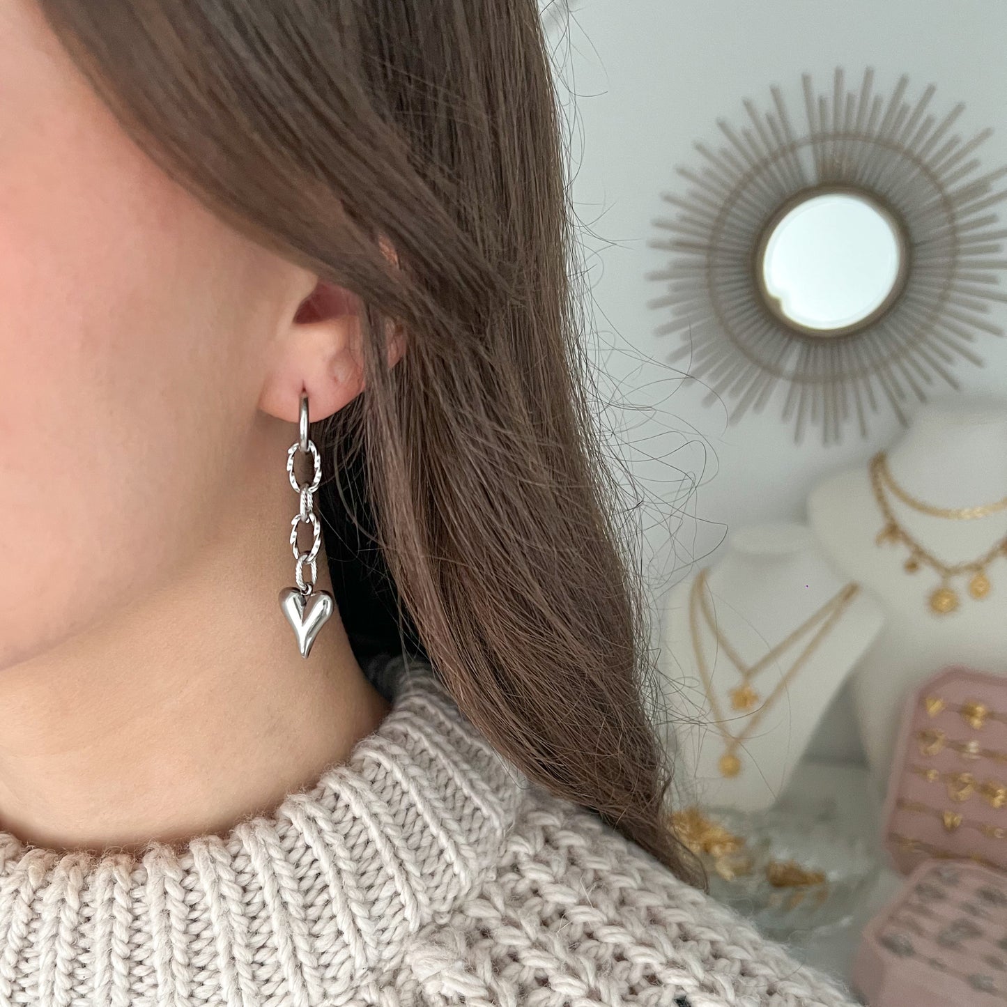 long love oorbellen - zilver