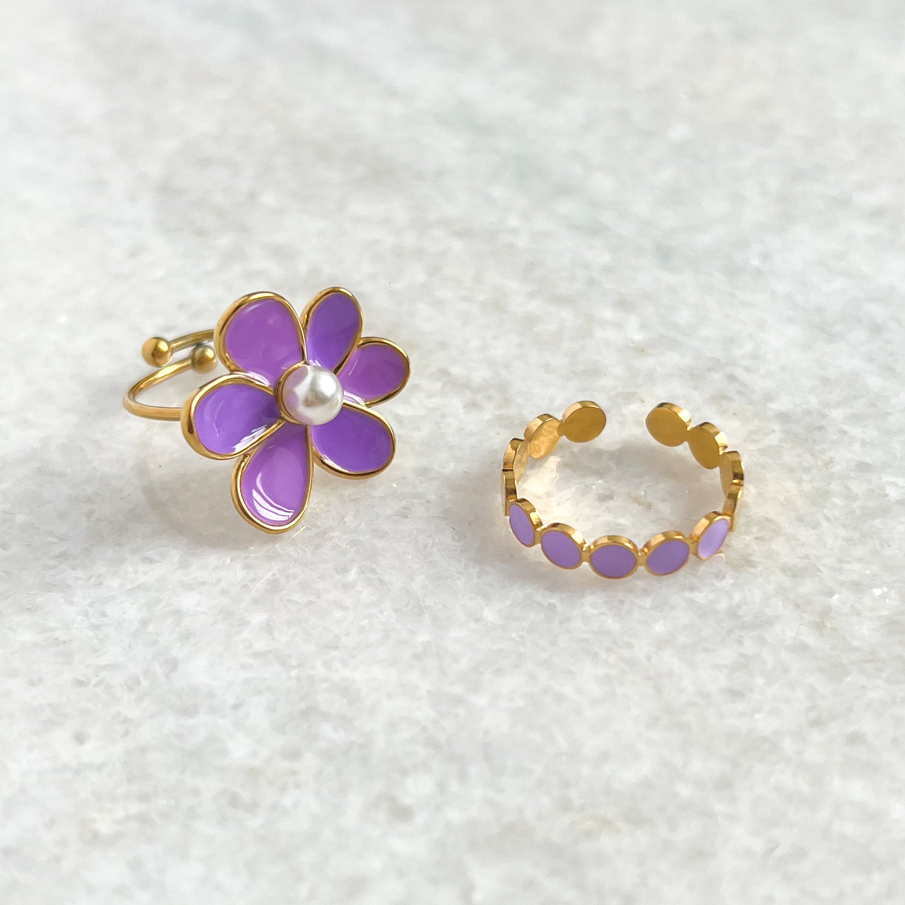lavender dots ring
