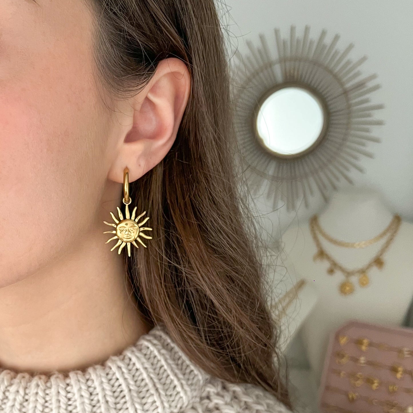 sunshine oorbellen - goud