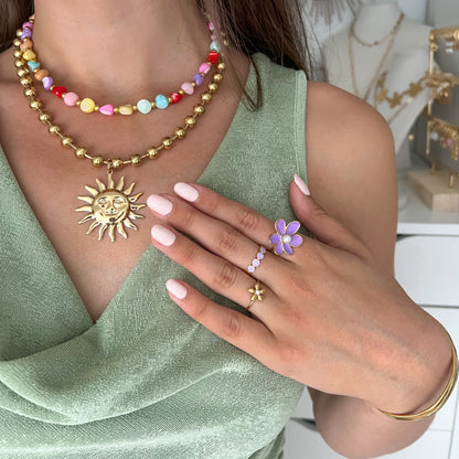 lavender dots ring