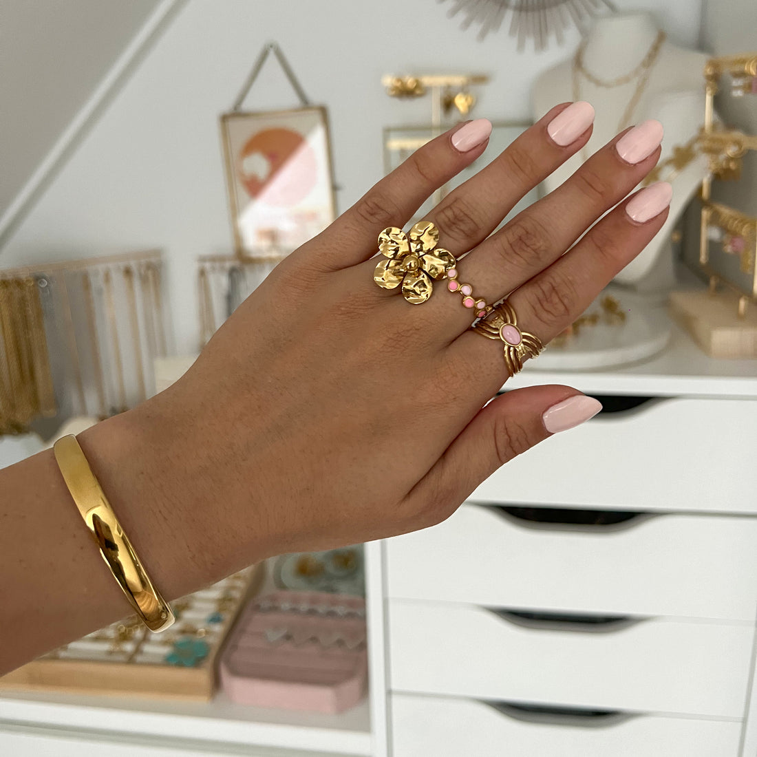 poseidon ring - roze