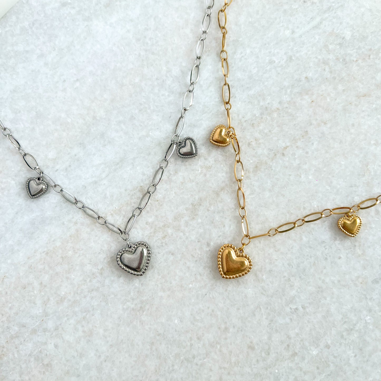 love triangle ketting - zilver