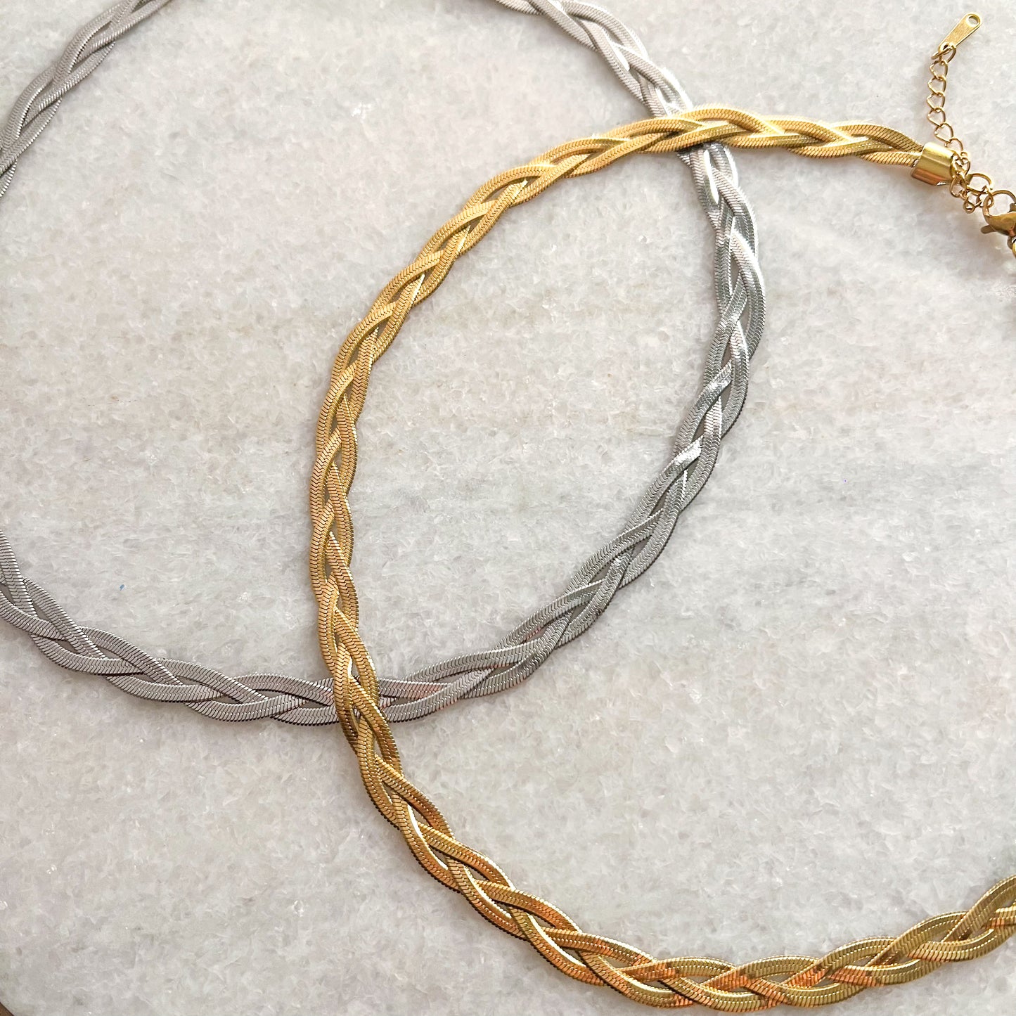 braided chain ketting - goud