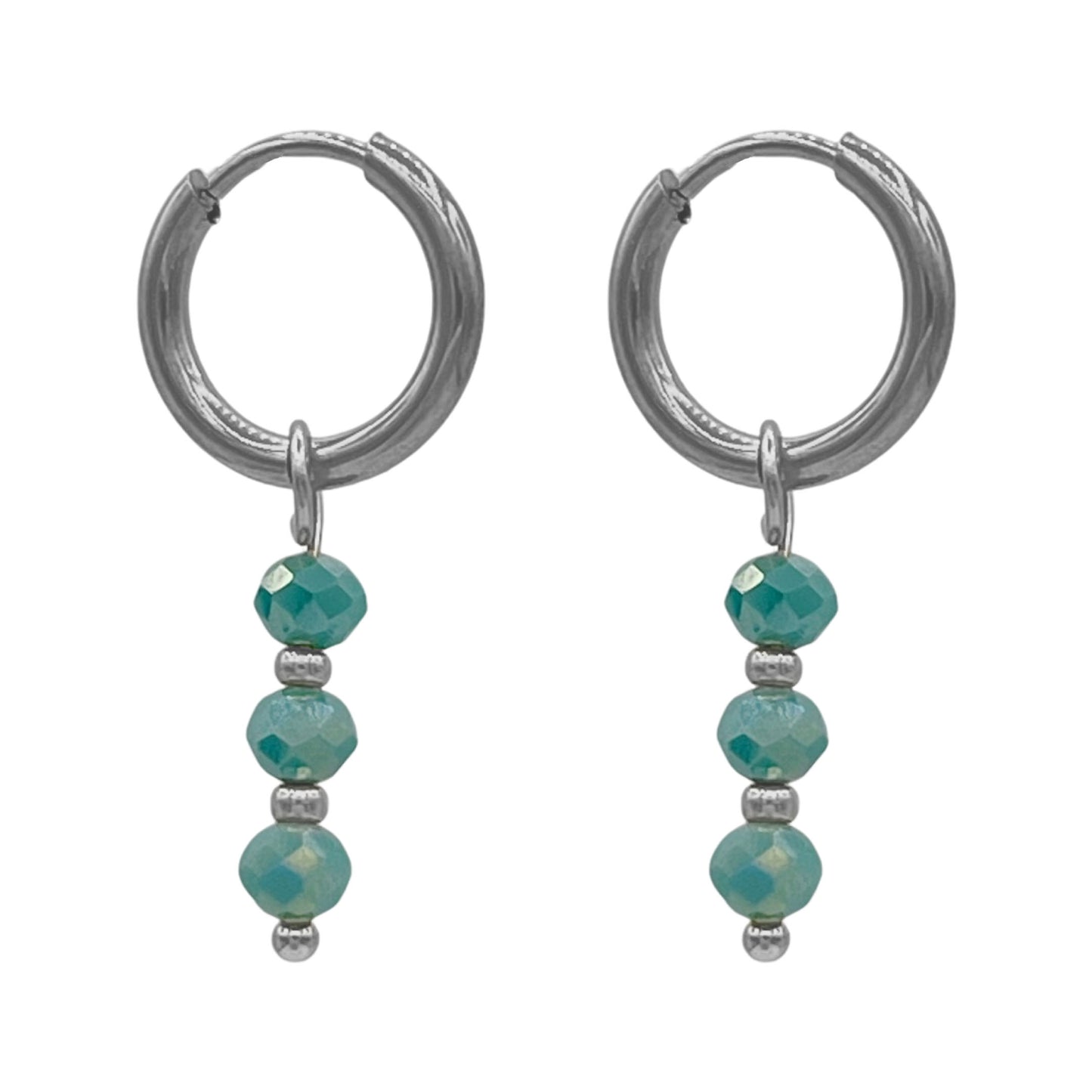 aquamarine jetset oorbellen - zilver