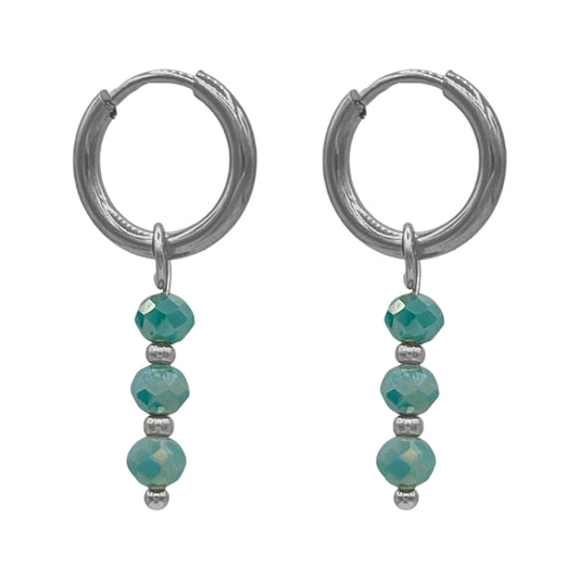 aquamarine jetset oorbellen - zilver