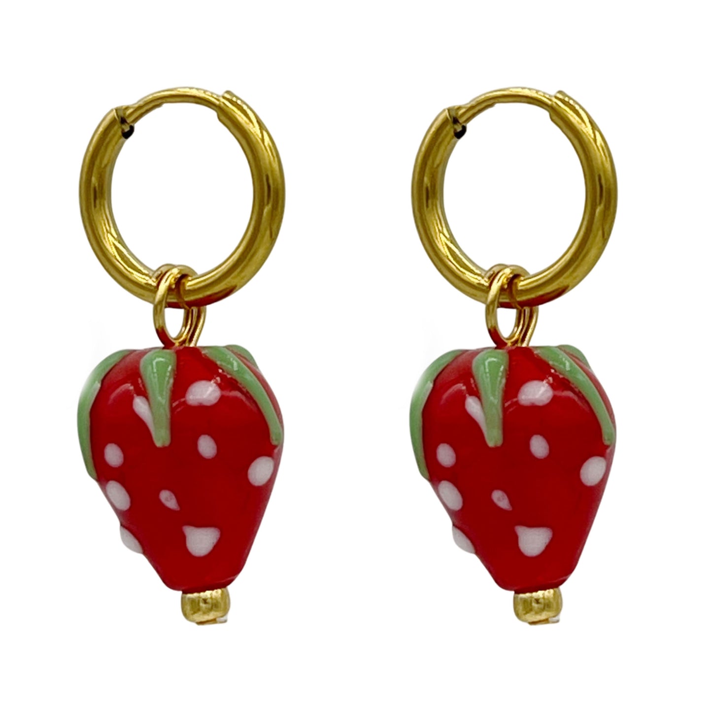 strawberry oorbellen - goud