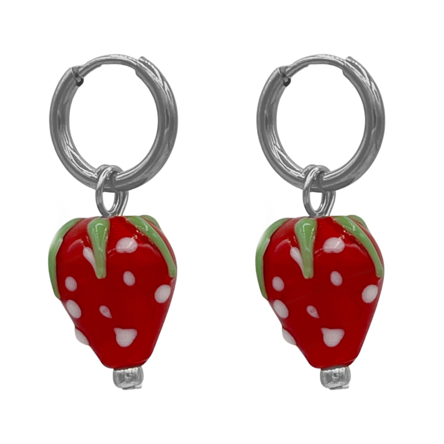 strawberry oorbellen - zilver