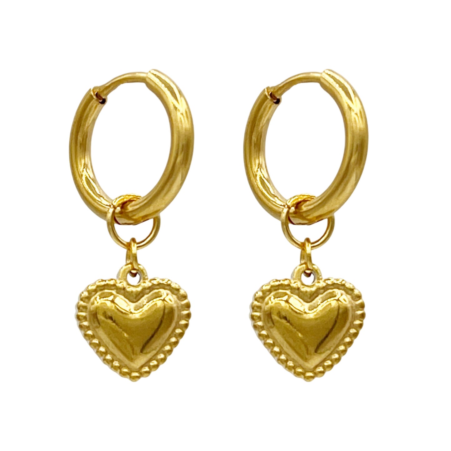 classy heart oorbellen - goud
