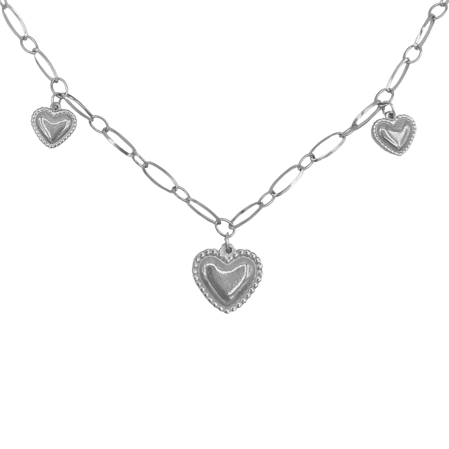 love triangle ketting - zilver