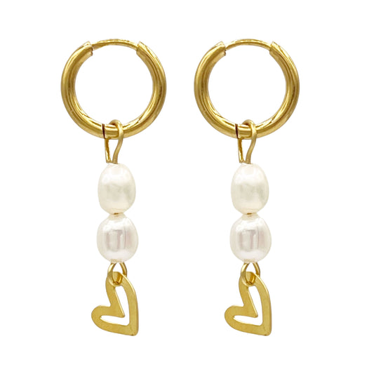 elegant love oorbellen - goud