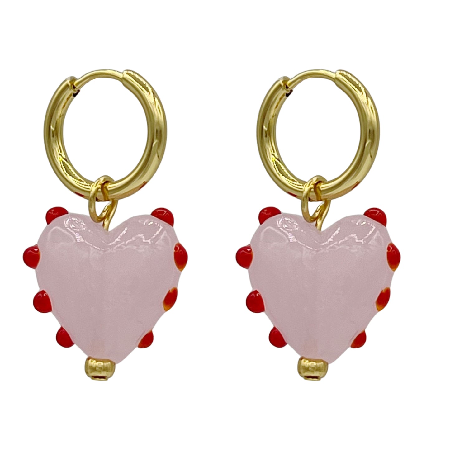 festive heart oorbellen - goud