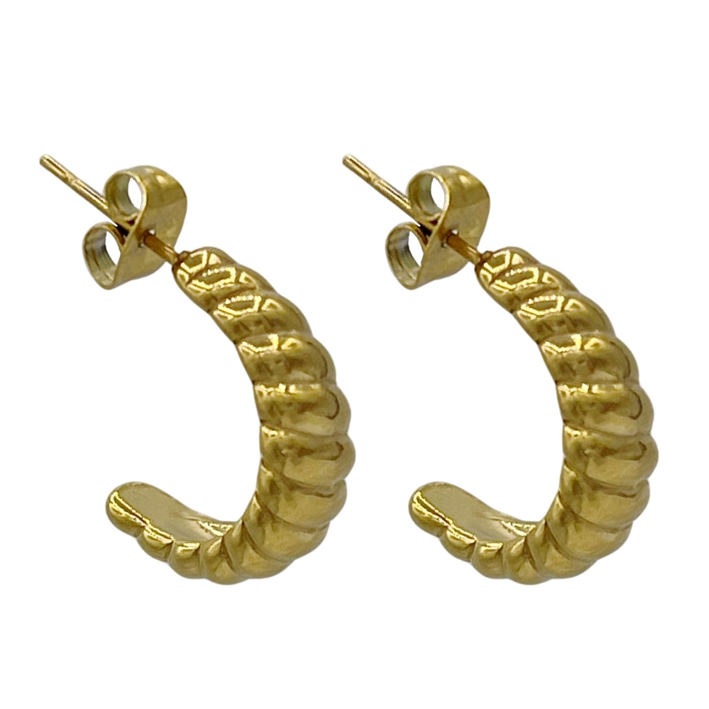 croissant oorbellen - goud