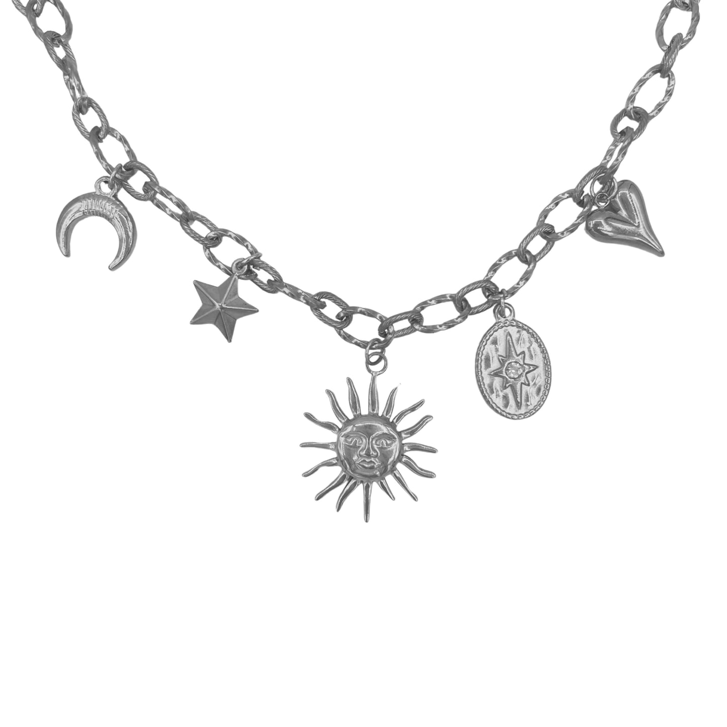 cosmic charms ketting - zilver