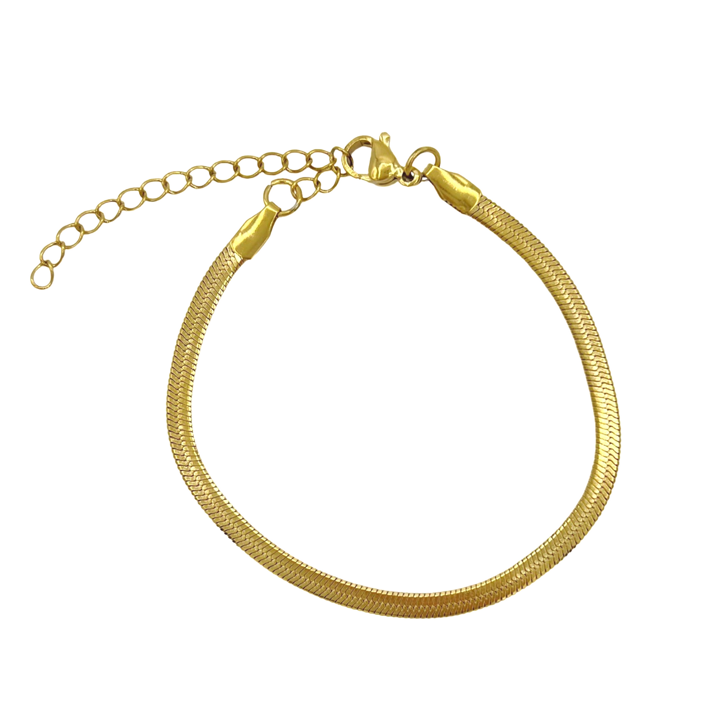 snake chain armband - goud