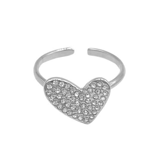 shining heart ring - zilver