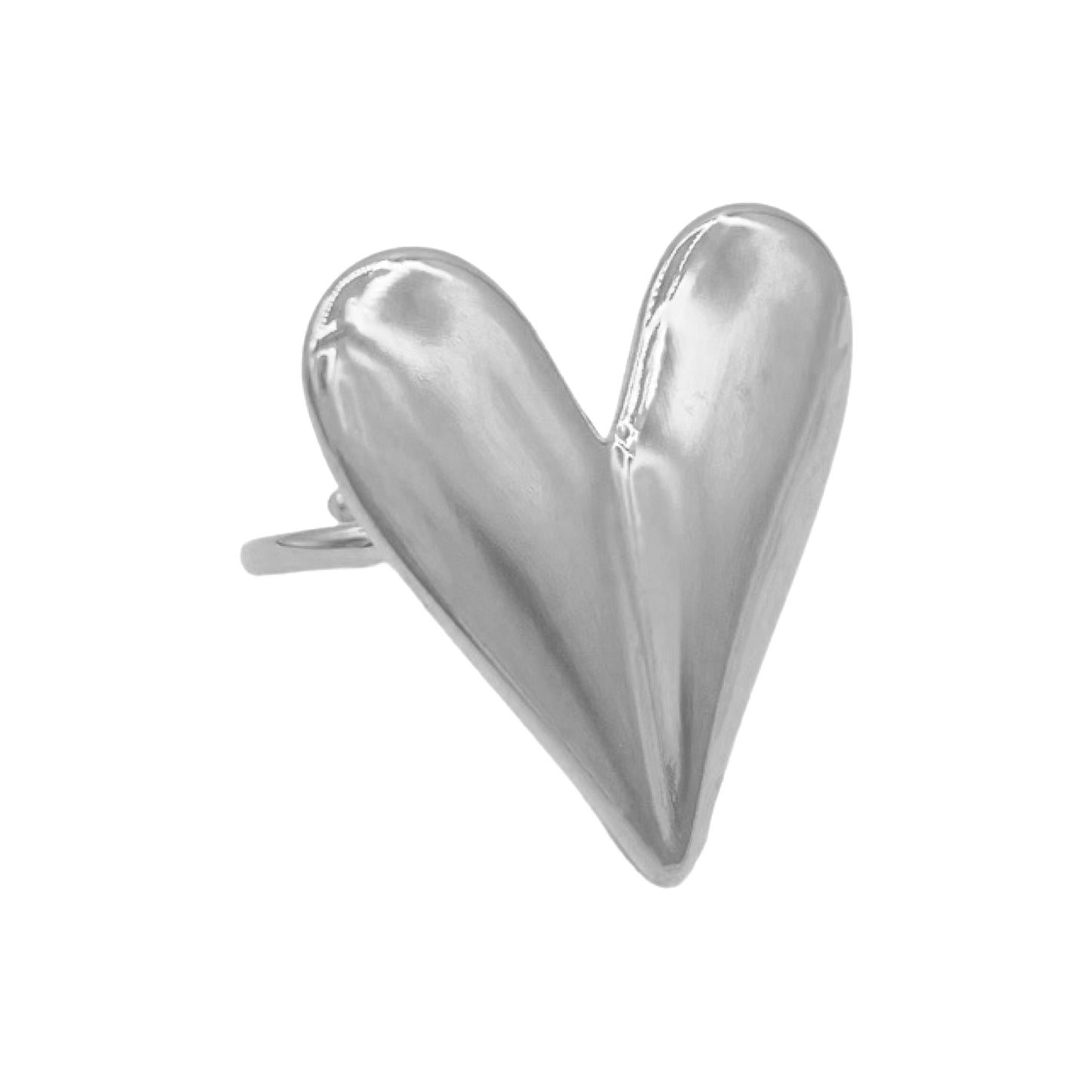 big heart ring - zilver