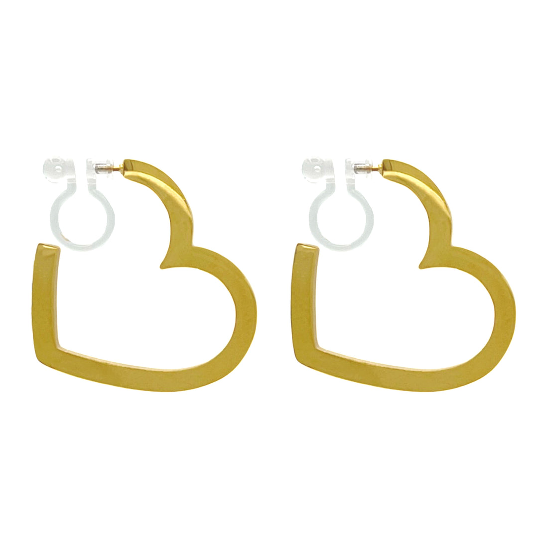 clip oorbellen heart hoop - goud