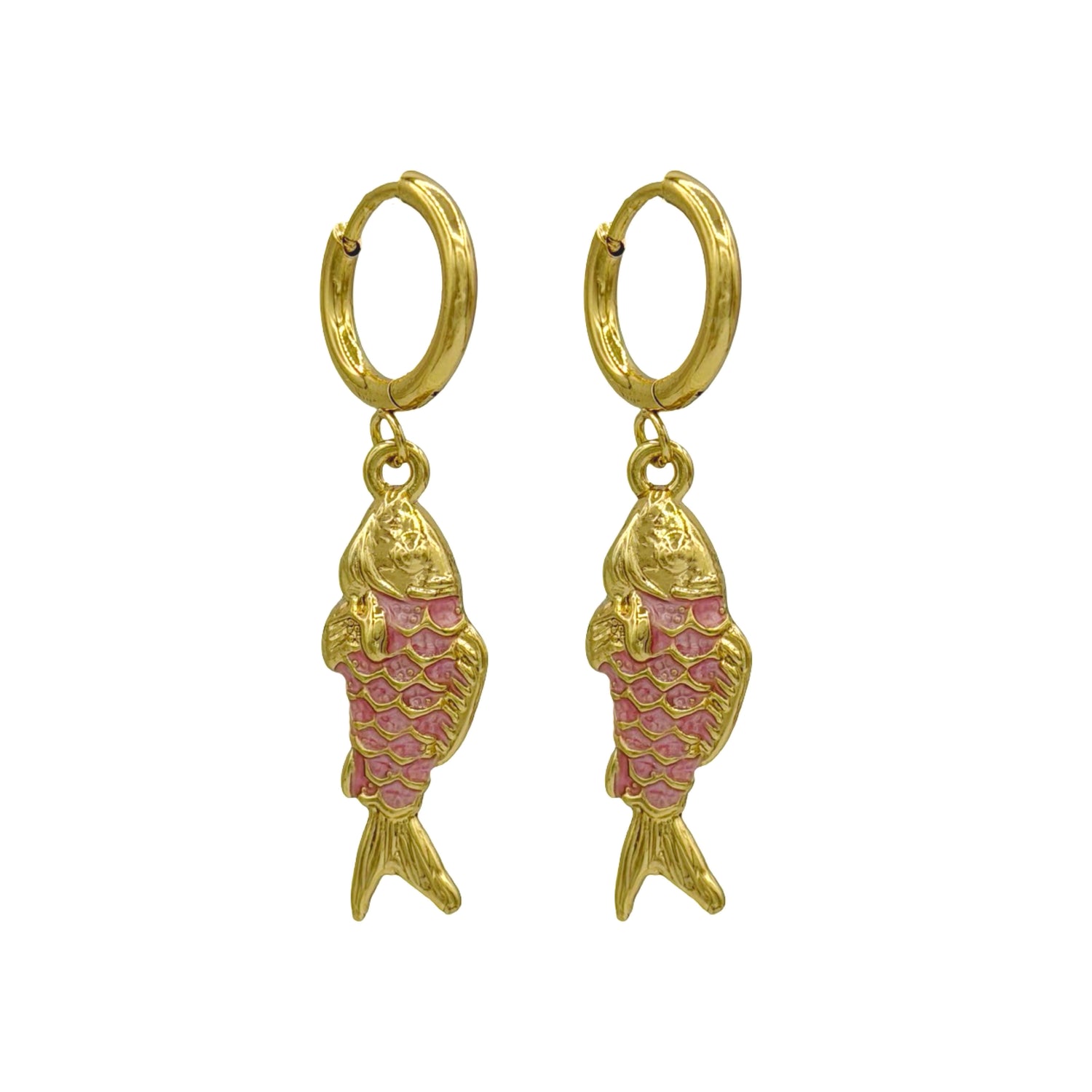 pink fish oorbellen