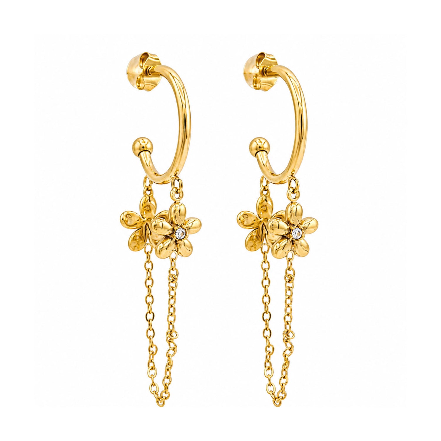 flower chain oorbellen