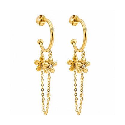 flower chain oorbellen