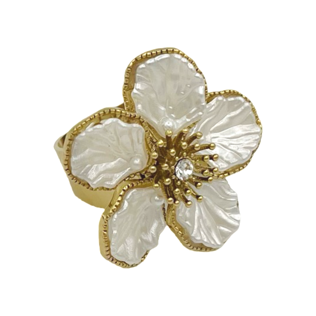 pearly petals ring