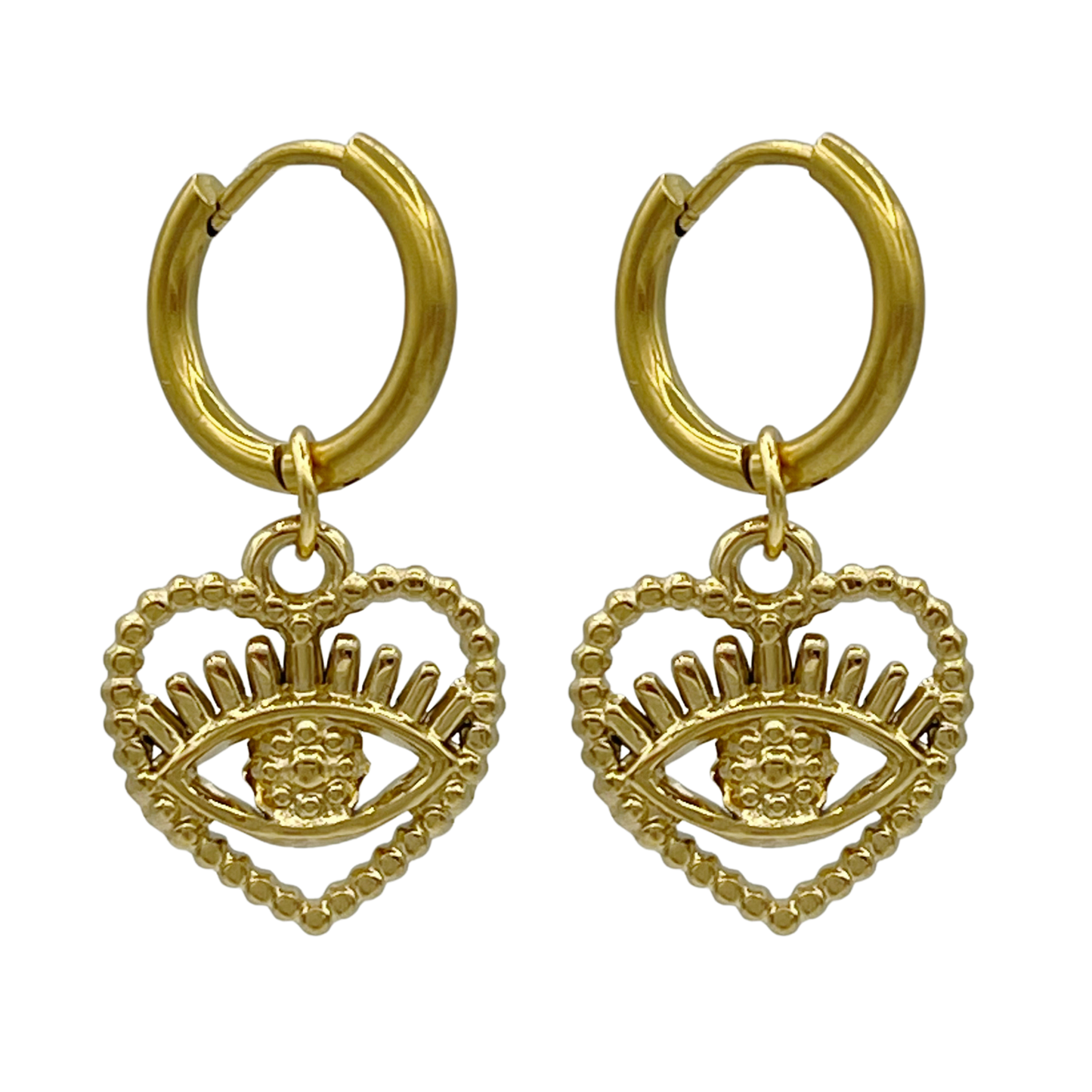 eye love you oorbellen - goud