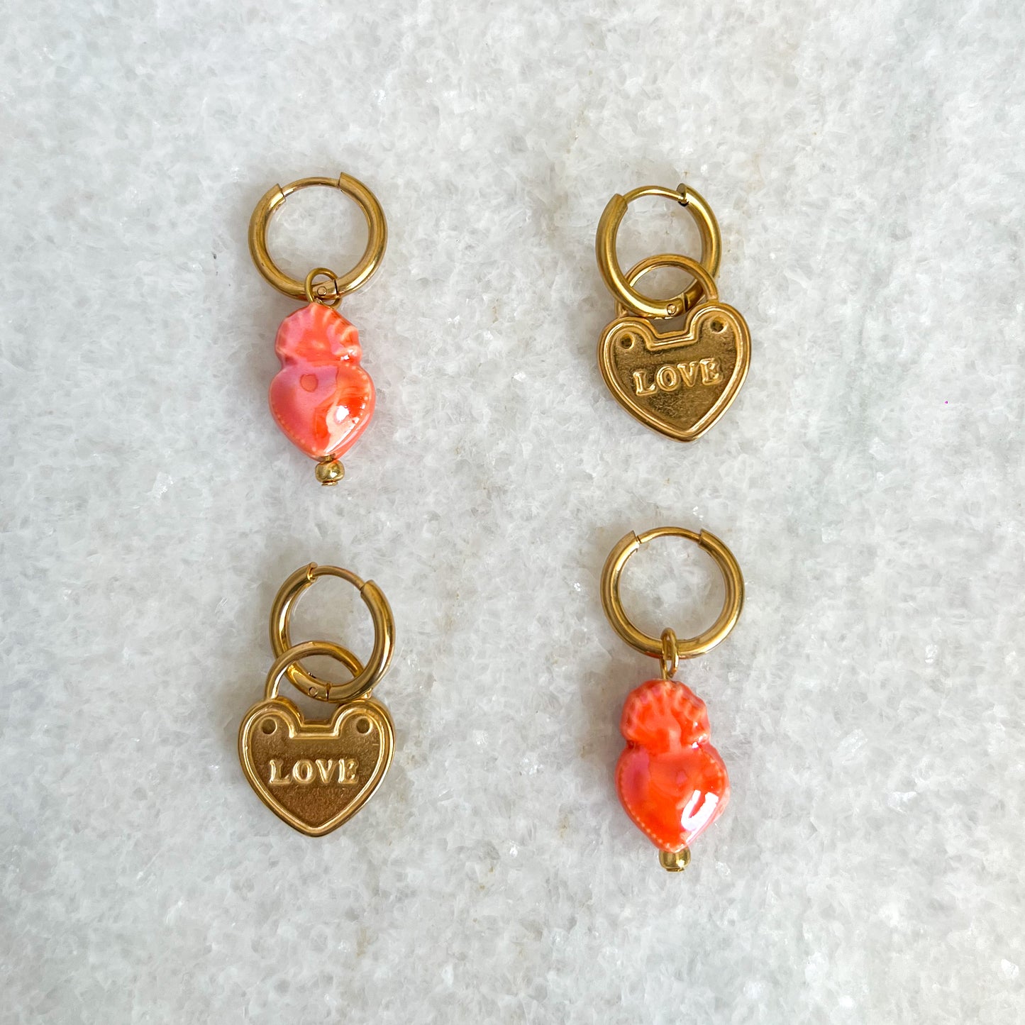 love lock oorbellen - goud