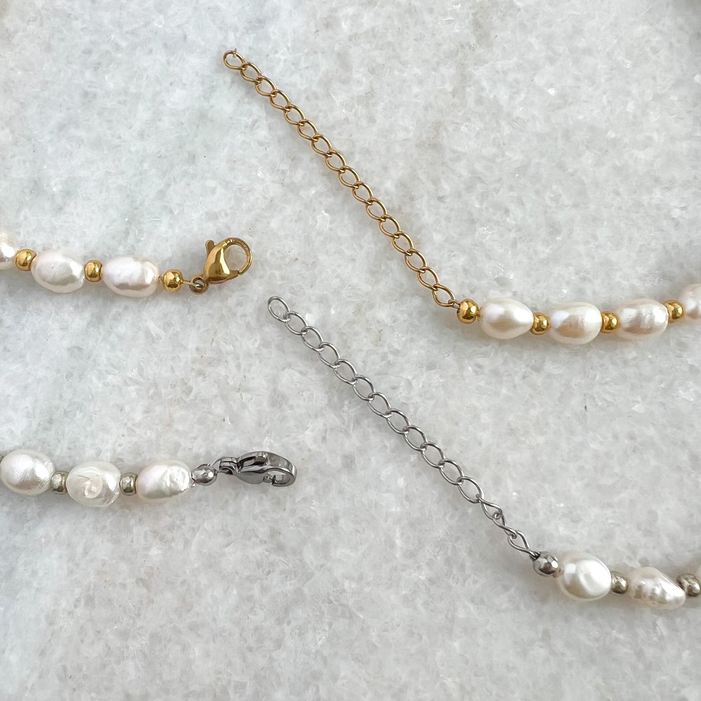 freshwater pearl ketting - goud