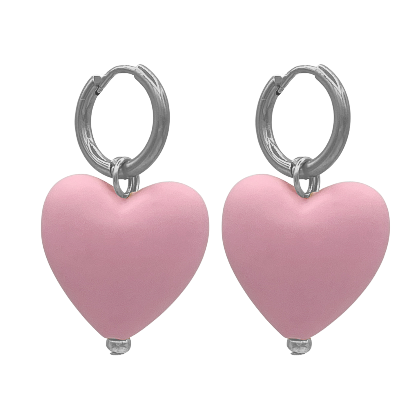 pink forever love oorbellen - zilver