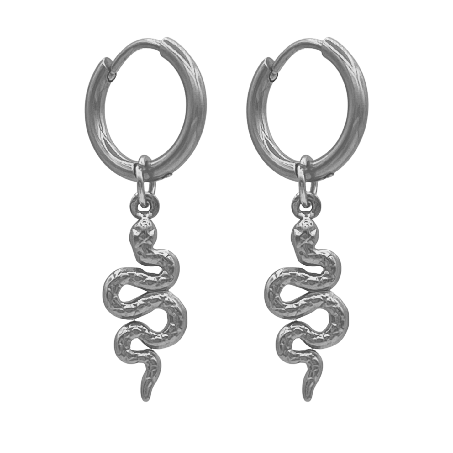 snake oorbellen - zilver