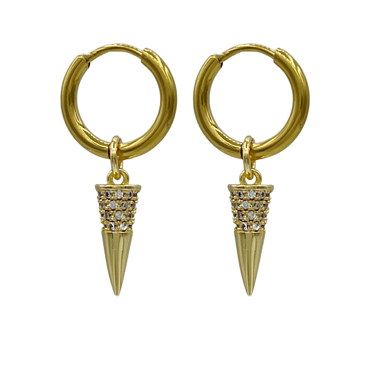 sparkling spike oorbellen - goud
