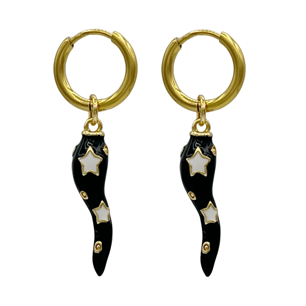 spice it up oorbellen - zwart