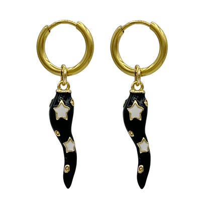 spice it up oorbellen - zwart